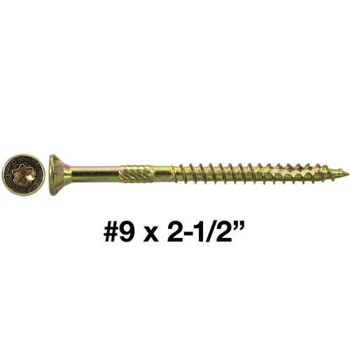 Vista 246 de 8 x 1 revestimiento exterior recubierto de bronce, tornillo de madera multiusos compatible con ACQ, cabeza plana Torx/Star Drive de 1 libra, 288
