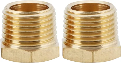 Vista 9 de 2 piezas 1" NPT macho x 1/2" NPT hembra buje hexagonal adaptador de accesorios roscados reductor de latón de CX WONDERLAND