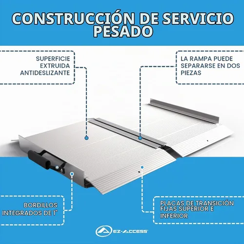 Vista 7 de EZ-ACCESS TRAVERSE Rampa plegable de aluminio de una sola pieza, rampas de carga portátiles para sillas de ruedas, motocicletas, tractores de césped