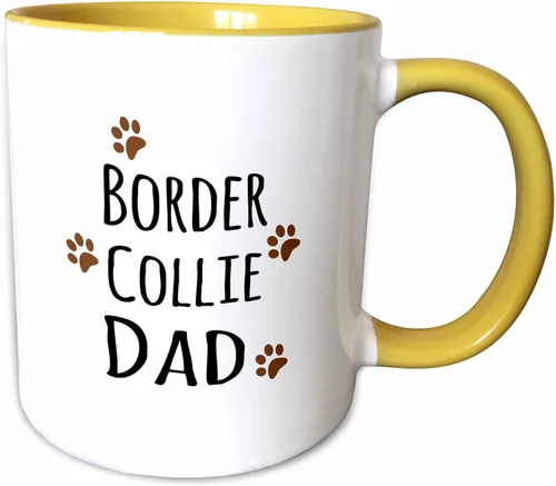 Vista 11 de 3dRose Border Collie Dog Dad - Taza de 11 onzas, color negro