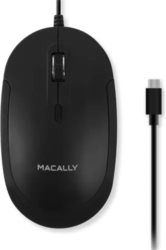Vista 8 de Macally Ratón USB C con Cable para Mac y PC - Delgado, Silencioso y Confiable - Ratón Tipo C para MacBook Pro/Air, iMac, Apple iPad, Laptop
