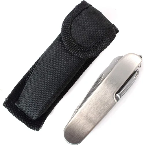 Vista 9 de Cuchillo de bolsillo EDC multiherramienta de acero inoxidable con bolsa de transporte