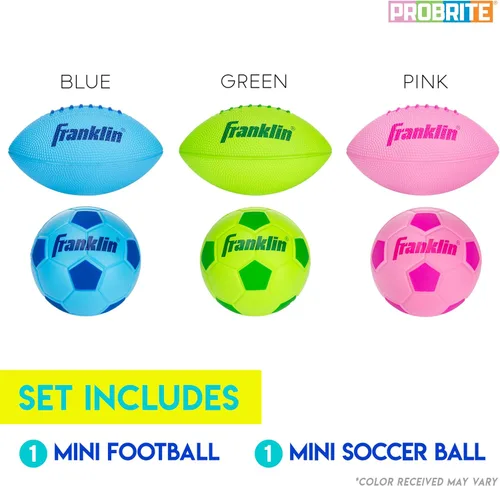 Vista 2 de Franklin Sports Kids Mini Foam Sports Balls - Indoor + Outdoor Soft Foam Toy Balls for Kids - Perfect Backyard + Practice - Mini