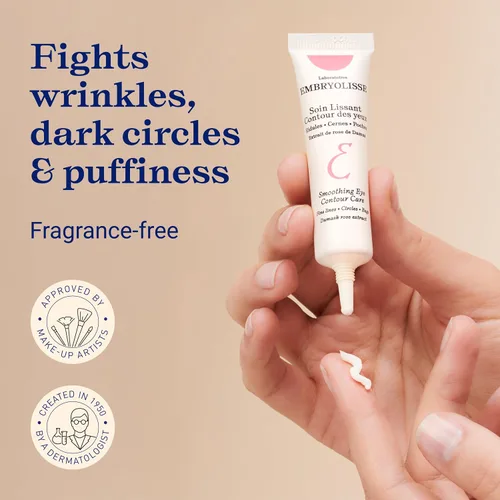 Vista 2 de Embryolisse Cuidado suavizante del contorno de ojos. Tratamiento revitalizante en crema de gel. Reduce líneas finas, círculos, hinchazón, 0.50 onzas