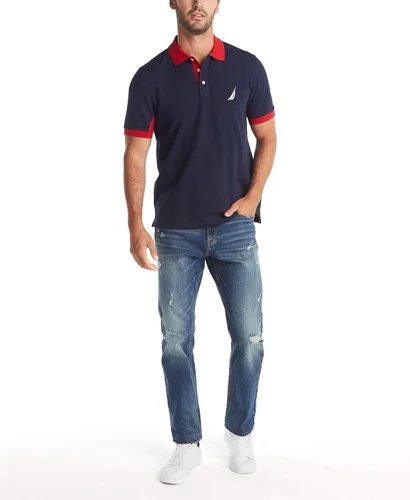 Vista 2 de Nautica - Camiseta estilo polo para hombre, de manga corta, ajuste clásico
