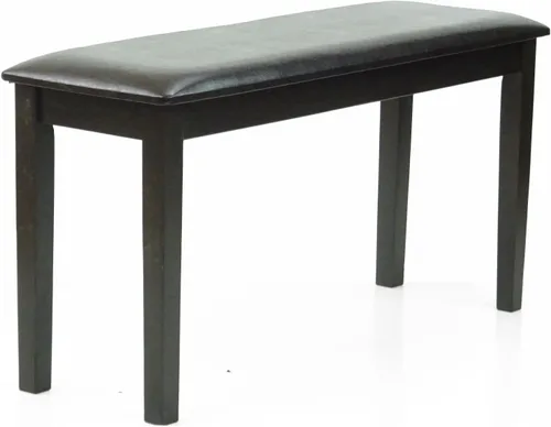 Vista 5 de Banco de madera maciza manchado de comedor asiento acolchado acabado negro espresso
