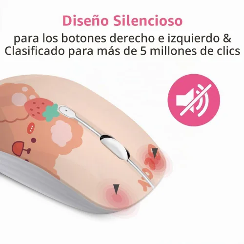 Vista 2 de JUHOO Ratón inalámbrico con nano receptor para PC, laptop, notebook, computadora, MacBook, menos ruido, ratones ópticos portátiles y móviles