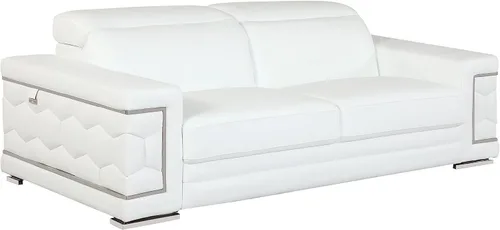 Vista 19 de Blackjack Furniture Usry - Sofá tapizado de piel italiana, color caqui