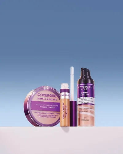 Vista 4 de Covergirl Simply Ageless - Polvo prensado difuminador instantáneo antiarrugas, color sable suave, 0.39 onzas.