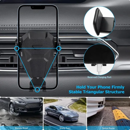Vista 4 de Soporte de teléfono de coche para Mazda CX-5 accesorios 2023-2022, 2023, compatible con teléfonos inteligentes de 4.5-7.5 pulgadas, color negro