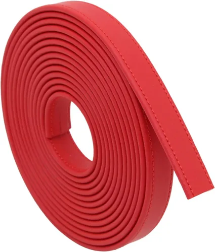 Vista 18 de lalatia Correas de cuero sintético cosidas para manualidades, tiras de cuero con costuras de 1/2 pulgada de ancho, 2 yardas de largo, color negro