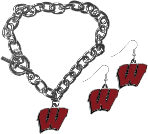 Vista 27 de Siskiyou Sports NCAA unisex-adult Chain Bracelet and Dangle Earring Set