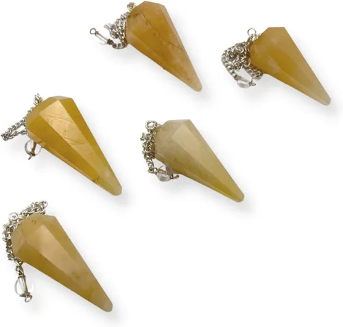 Vista 24 de WholesaleGemShop Péndulo facetado de cristal de piedras preciosas naturales
