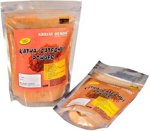 Vista 2 de Veena Polvo Katha puro y 100% natural para cacerola, Acacia Catechu para el cuidado del cabello, 3.49 oz