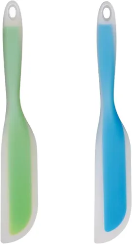 Vista 11 de Espátula de cocina flexible con forma de cuchillo de silicona antiadherente, utensilios de cocina con núcleo de nailon (azul)