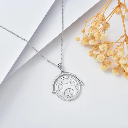 Vista 4 de PELOVNY Regalos para artistas para mujer, plata de ley 925, paleta de chakras, collar de bailefútbol, joyería de arte, regalos deportivos