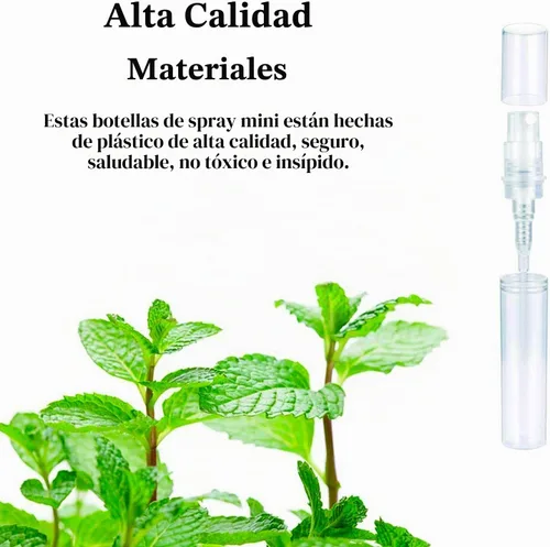 Vista 4 de Mini botella de aerosol, 100 unidades de 0.1 fl oz, de plástico transparente, recipientes vacíos de muestra, perfume de niebla fina, botella