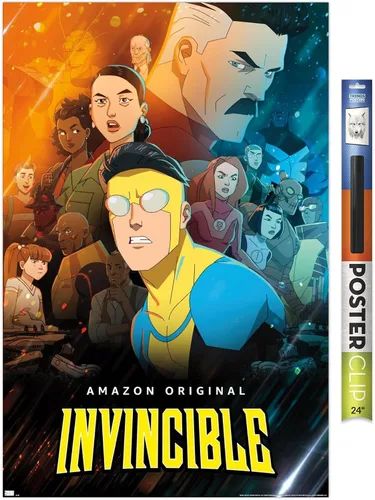 Vista 17 de Trends International Invincible - Póster de pared de hoja del grupo uno, 14.72 x 22.37 pulgadas, versión enmarcada de madera de granero
