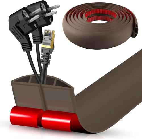 Vista 111 de Cubierta autoadhesiva para cables de suelo, gestión de cables de 3.3 pies, protector de tira de extensión para cables, evita tropiezos de cables