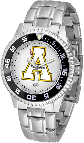Vista 48 de SunTime Reloj de cuarzo de 1.575 in para hombre, correa de acero inoxidable de 0.787 in, esfera Gameday