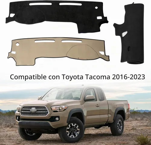 Vista 7 de Funda para salpicadero Alfombrilla personalizada para consola central interior Compatible con Toyota Tacoma 2016-2023 Funda para salpicadero Negro