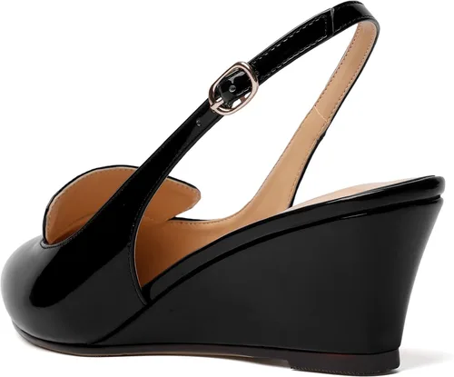 Vista 7 de ROSERWISH Zapatos de tacón bajo con tacón bajo para mujer, con hebilla de patente, para fiesta, oficina, 2 pulgadas