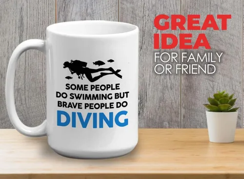 Vista 55 de Taza de café de buceo de 11 onzas, color negro, sumerge en la felicidad, actividades de respiración subacuática, pasatiempos, natación, ascenso