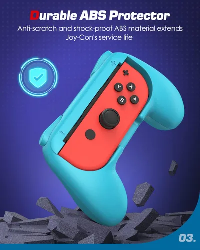 Vista 5 de MoKo Grip para Nintendo Switch OLED modelo Joycon & Switch Joy-Con, paquete de 2 Kit de mango ergonómico de agarre de mano compatible con Nintendo