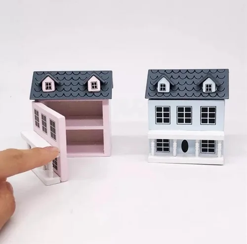 Vista 3 de Cutemini Cabaña en miniatura para casa de muñecas, accesorios para decoración de escritorio de 3 piezas