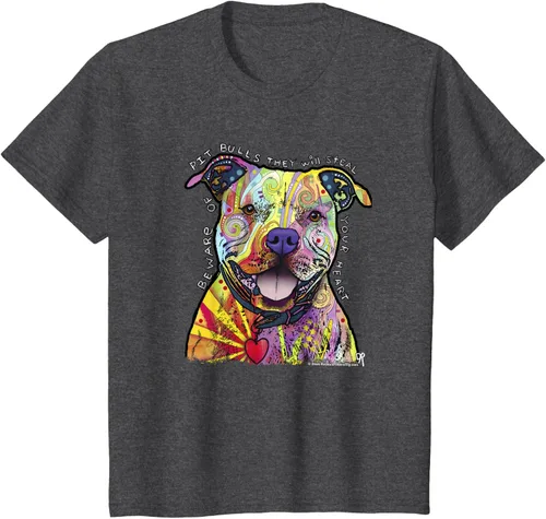 Vista 32 de Beware Of Pit Bulls, Dean Russo Pitbull Original - Camiseta para amantes de los perros, Negro