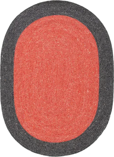 Vista 2 de SAFAVIEH Braided Collection BRD902Q BRD902Q - Alfombra ovalada de lana reversible hecha a mano para entrada, vestíbulo, sala de estar, dormitorio