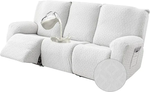 Vista 11 de Gennia Funda Impermeable para Silla Reclinable, Fundas Elásticas para Sofá Reclinable con Bolsillos, Fundas Lavables para Silla Reclinable Lazy Boy