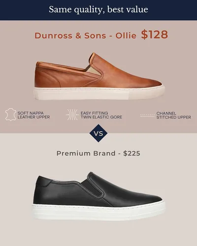 Vista 5 de Dunross & Sons Mens Sneakers. Fashion Sneakers. Lace-Up Or Slip-On Mens Casual Shoes. Comfortable Leather Shoes.