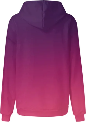 Vista 3 de IHGFTRTH Sudadera con capucha para mujer, con estampado floral, casual, para otoño e invierno, con bolsillo