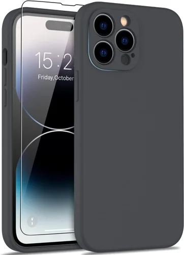 Vista 21 de DEENAKIN Funda compatible con iPhone 14 Plus con protector de pantalla, funda mejorada para cámara, goma de gel de silicona suave probada contra
