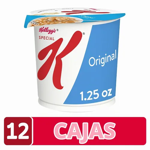 Vista 4 de Kellogg's Special K, Cereal de desayuno en taza, original, tamaño a granel, 12 unidades (paquete de 2, bandejas de 7.5 onzas)