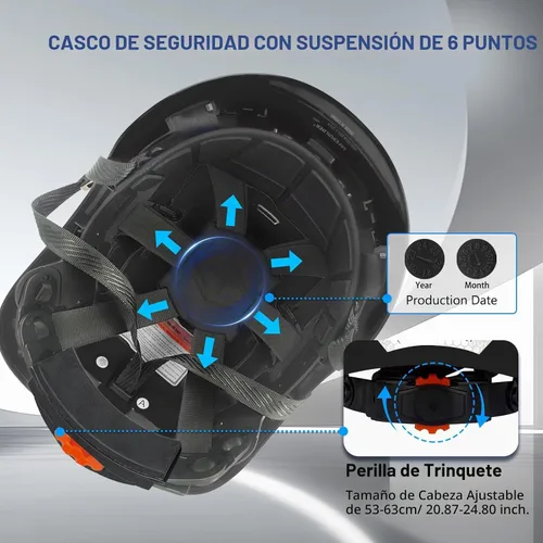 Vista 8 de Casco de seguridad SAFEBUILDER con visera, orejeras Bluetooth SNR 26dB, sombrero duro con viseras, orejeras montadas, sombreros duros ventilados