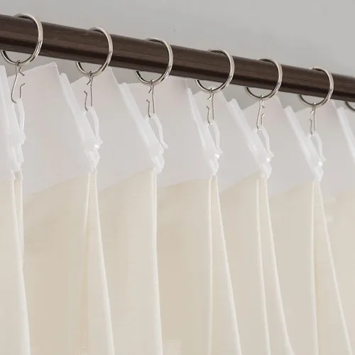 Vista 24 de Cortinas traslúcidas blancas de 96 pulgadas de largo, paneles de cortinas plisadas dobles para ventana, 52 pulgadas de ancho x 96 pulgadas de largo