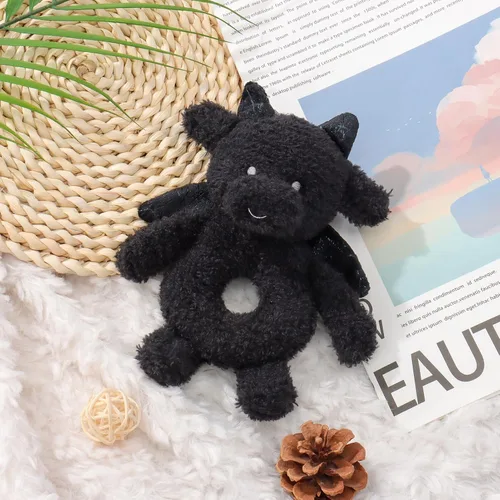 Vista 2 de Apricot Lamb Sonajero de dragón suave para niños y niñas, juguete de sonajero de peluche adorable para el recién nacido, 0-3 meses, 0-6 meses y más
