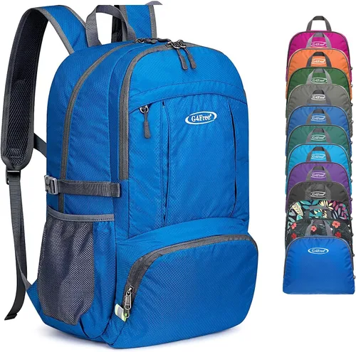 Vista 15 de G4Free - Mochila para senderismo ligera y plegable de 40L, mochila de viaje impermeable para el día a día Water-Resistant Polyamide