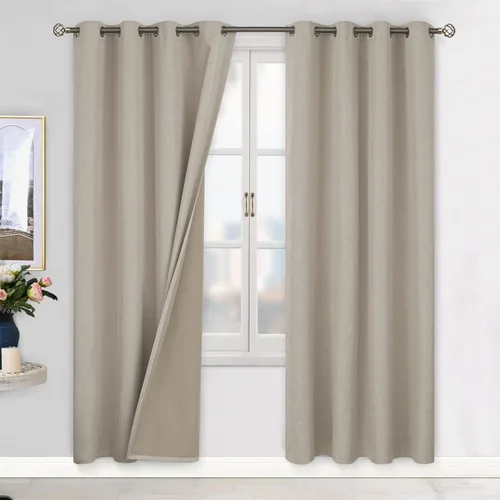 Vista 12 de BGment - Cortinas blackout blancas para dormitorio de 84 pulgadas de largo, juego de 2 paneles, cortinas para dormitorio con aislamiento térmico
