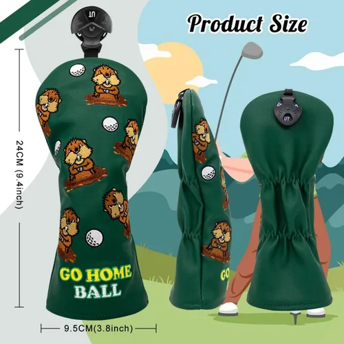 Vista 5 de Barudan Golf Groundhog Funda para Cabeza de Driver de Golf Funda para Cabeza 3 Madera Funda Híbrida para Cabeza Funda para Cabeza de Putter - Funda