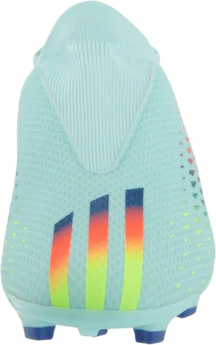 Vista 2 de adidas Tenis unisex de fútbol para niños X Speedportal.3 sin cordones para terreno firme, Clear Aqua-power Blue