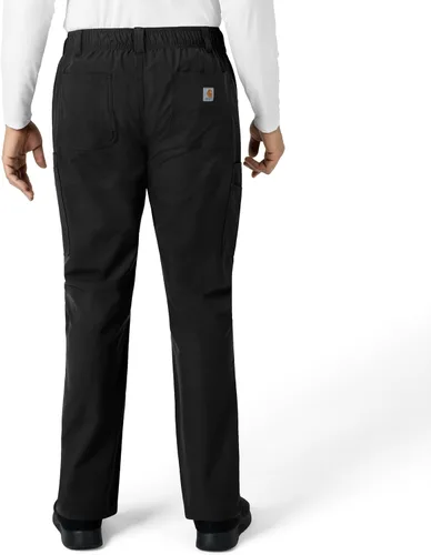 Vista 3 de Carhartt Ropa quirúrgica para hombre, Force Essentials, pantalones cargo de pierna recta, con 9 bolsillos Negro