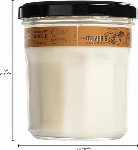 Vista 7 de Mrs. Meyer's Vela aromática de soja para aromaterapia, 35 horas de tiempo de combustión, hecha con cera de soja y aceites esenciales, edición