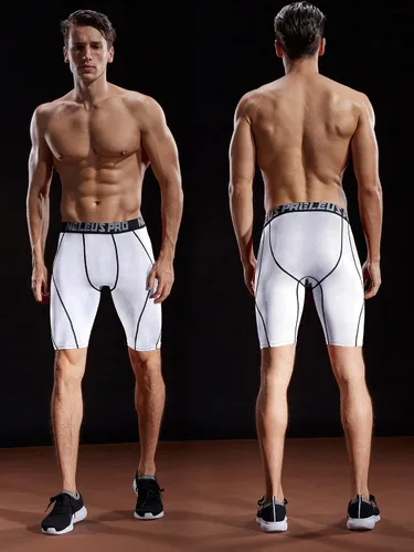Vista 4 de NELEUS Paquete de 3 pantalones cortos de compresión para hombre