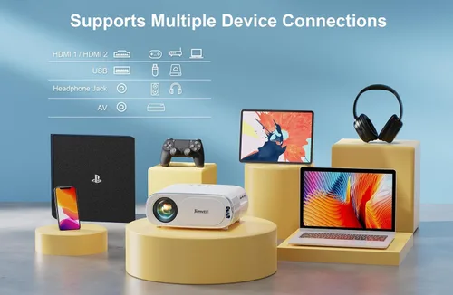 Vista 6 de [Enfoque automático AI/tapa de lente automática] Proyector para exteriores 4K con WiFi 6 y Bluetooth: proyector portátil con Keystone automático 6D