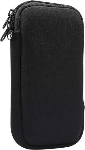 Vista 2 de Funda de neopreno de tamaño pequeño para teléfono celular, con cremallera y correa para el cuello para iPhone 17, 16, 16e, 15 14 Pro, iPhone 13 12
