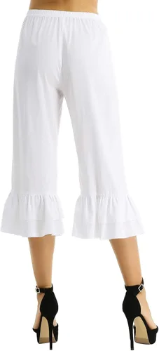 Vista 5 de Renvena Mujeres Adulto Renaissance Volantes Dobladillo Bloomers Fancy Dress Pantalones Largos Pantalones Pantalones Pantalones