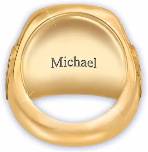 Vista 3 de The Danbury Mint - Anillos militares personalizados para hombre - Ejército, Fuerza Aérea, Marina, Cuerpo de Marines de Estados Unidos - Regalos